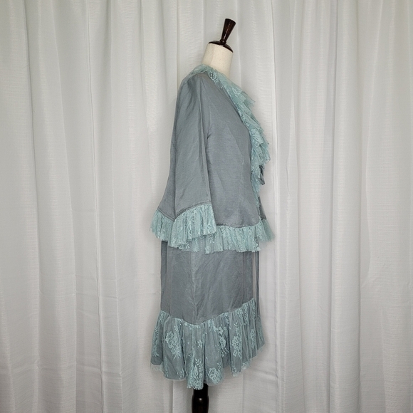 Vintage Rare Mint Lace Skirt and Tie Front Jacket Set Size Medium - Picture 2 of 14